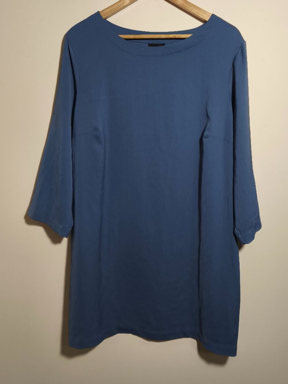 J Jill Wearever Collection Textured Shift Tunic Dress sz XL Blue Travel Comfort